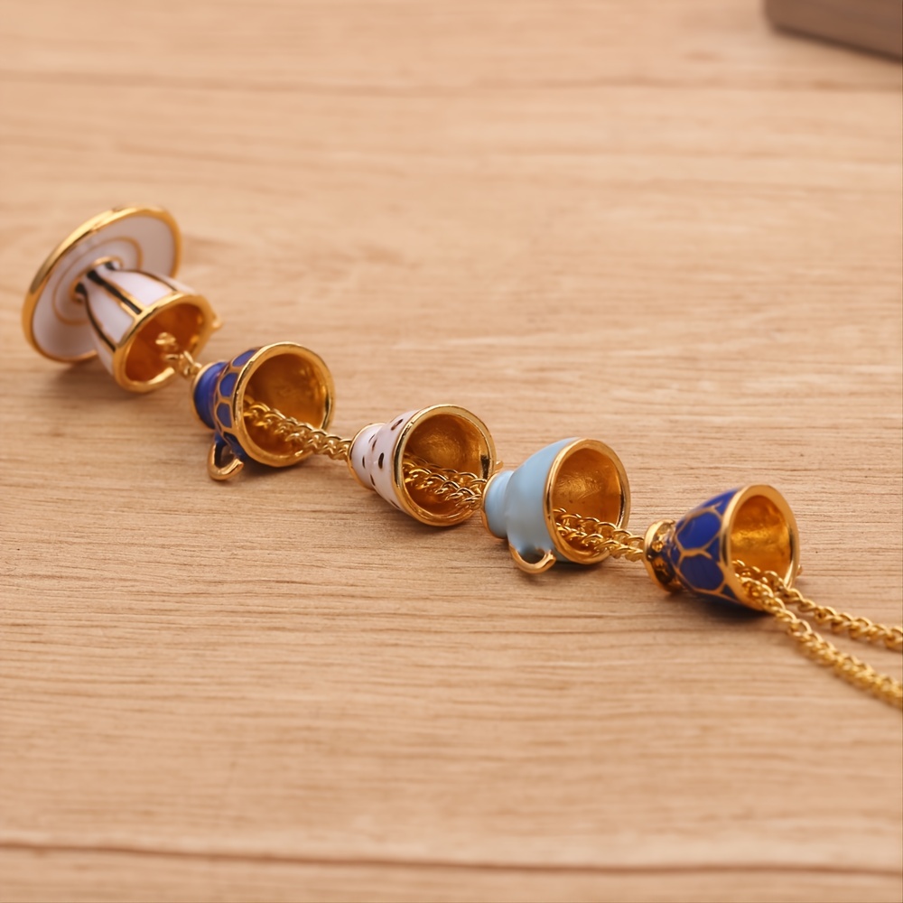 Enamel Glaze Tea Cup Long Sweater Necklace